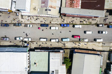 Aerial Top Down View of Street of Wewak City, East Sepik Province, Papua New Guinea. - AAEF26916