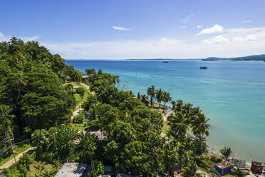 Aerial Drone View of Seaside of Wewak, East Sepik Province, Papua New Guinea. - AAEF26917