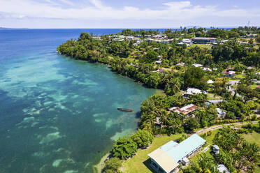 Aerial Drone View of Bay of Wewak, East Sepik Province, Papua New Guinea. - AAEF26918