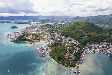 Aerial Drone View of Jayapura City, Indonesia. - AAEF26929