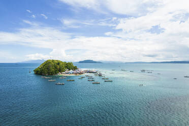 Aerial Drone View of Island in the Sea Near to Jayapura City, Indonesia. - AAEF26939