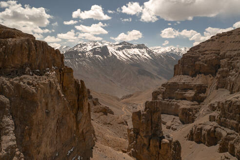 Aerial view of the mountain landscape from Spiti Valley, Kaza, Himachal Pradesh, India. - AAEF26957