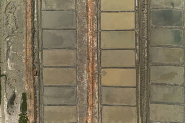 Aerial view of Sambhar Bhagat Singh Salt Pan, coloured salt lake in Phulera, Rajasthan, Rajasthan, India. - AAEF26962