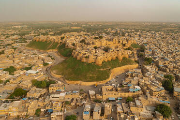Aerial view of Jaisalmer fort in Jaisalmer, Rajasthan, India. - AAEF26971