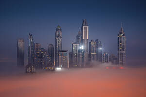 Aerial view of Dubai Marina at night, United Arab Emirates. - AAEF27019