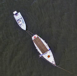 Aerial view of Indian River Lagoon with Intracoastal and Boats, Sebastian, Florida, United States. - AAEF27199