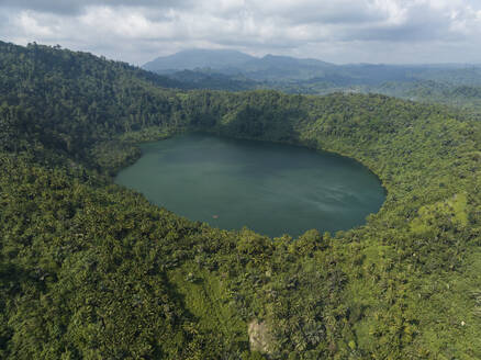 Aerial view of Crater Lake Todoke in Halmahera, Indonesia. - AAEF27229
