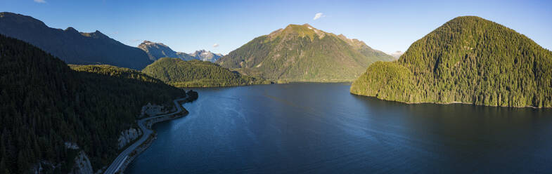 Panoramic aerial view of Silver Bay, Sitka, Alaska, United States. - AAEF27485
