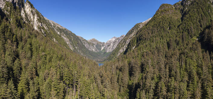 Panoramaluftaufnahme des Medvijie-Sees, Tongass National Forest, Baranof Island, Sitka, Alaska, Vereinigte Staaten. - AAEF27488