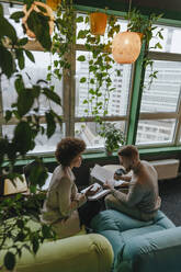 Business colleagues planning strategy in meeting at office - YTF01984