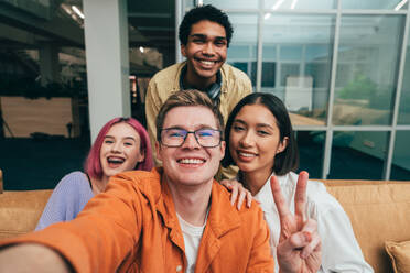 Cinematic image of a programming office with young programmers working on a new project for a start up business. - DMDF10829