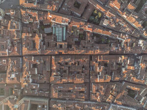 Aerial top down view of rooftops in Florence old town, Florence, Tuscany, Italy. - AAEF27595