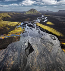Aerial view of Maelifell volcano, Hella, Southern Region, Iceland. - AAEF27766