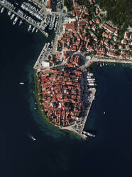 Aerial view of Korcula Island, Croatia. - AAEF27848
