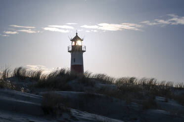 Germany, Schleswig-Holstein, List, List Ost lighthouse at sunset - KEBF02861