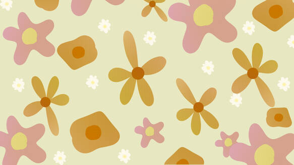 Pattern of various flowers against pastel background - EGHF00904