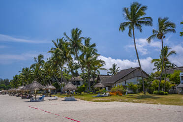 View of Beach at Trou-aux-Biches on a sunny day, Trou-aux-Biches, Mauritius, Indian Ocean, Africa - RHPLF32419