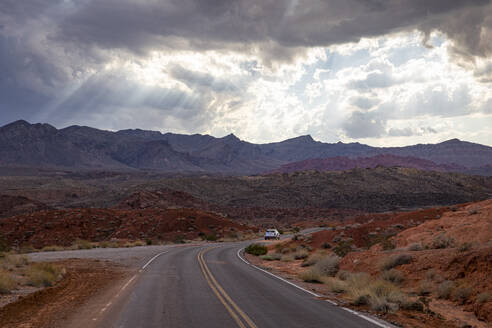 A majestic road crossing the beautiful Valley of Fire, Nevada, United States of America, North America - RHPLF32496