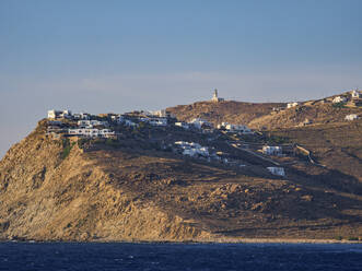 View towards the Armenistis Lighthouse, Mykonos Island, Cyclades, Greek Islands, Greece, Europe - RHPLF32622
