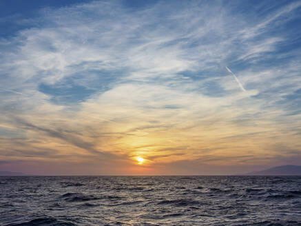 Sunset near the coast of Mykonos Island, Cyclades, Greek Islands, Greece, Europe - RHPLF32649