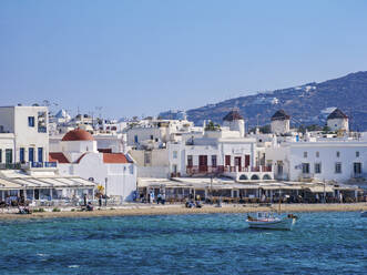 Chora Waterfront, Mykonos Town, Mykonos Island, Cyclades, Greek Islands, Greece, Europe - RHPLF32658