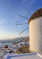 Boni's Windmill, Chora, Mykonos Town, Mykonos Island, Cyclades, Greek Islands, Greece, Europe - RHPLF32665