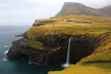 Gasadalur waterfall, Vagar, Faroe Islands, Denmark, North Atlantic - RHPLF32737