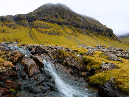 Waterfall near Nordradalur, Streymoy, Faroe Islands, Denmark, North Atlantic - RHPLF32739