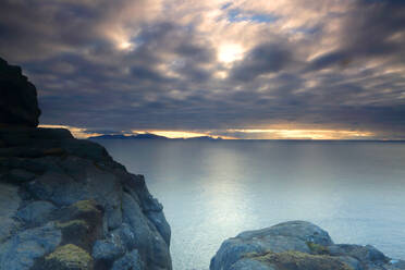 Looking towards Sandoy from Vagar, Faroe Islands, Denmark, North Atlantic - RHPLF32753