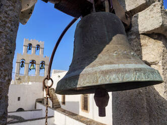 Bells at Monastery of Saint-John the Theologian, Patmos Chora, UNESCO World Heritge Site, Patmos Island, Dodecanese, Greek Islands, Greece, Europe - RHPLF32842