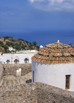 Patmos Chora, elevated view, Patmos Island, Dodecanese, Greek Islands, Greece, Europe - RHPLF32875