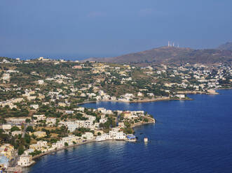 Coast of Agia Marina, elevated view, Leros Island, Dodecanese, Greek Islands, Greece, Europe - RHPLF32914