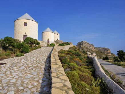 Windmills of Pandeli, Leros Island, Dodecanese, Greek Islands, Greece, Europe - RHPLF32920