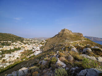 Medieval Castle of Pandeli over Agia Marina, Leros Island, Dodecanese, Greek Islands, Greece, Europe - RHPLF32922