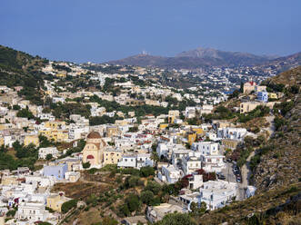 Platanos, elevated view, Agia Marina, Leros Island, Dodecanese, Greek Islands, Greece, Europe - RHPLF32925