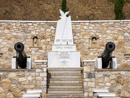 Kinaro Island War Memorial, Lakki Town, Leros Island, Dodecanese, Greek Islands, Greece, Europe - RHPLF32960