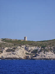 View towards the Tower of Drakano, Icaria Island, North Aegean, Greek Islands, Greece, Europe - RHPLF32977