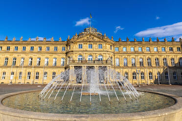 Neues Schloss, Brunnen, Stuttgart, Land Baden-Württemberg, Deutschland, Europa - RHPLF33100