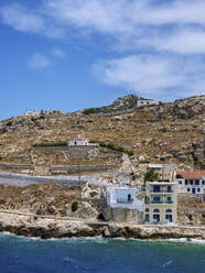 View towards the Panormitis Church, Pigadia, Karpathos Island, Dodecanese, Greek Islands, Greece, Europe - RHPLF33175