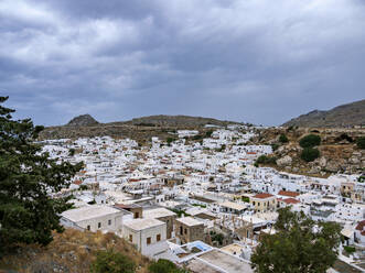 Dorf Lindos, Blick von oben, Insel Rhodos, Dodekanes, Griechische Inseln, Griechenland, Europa - RHPLF33190