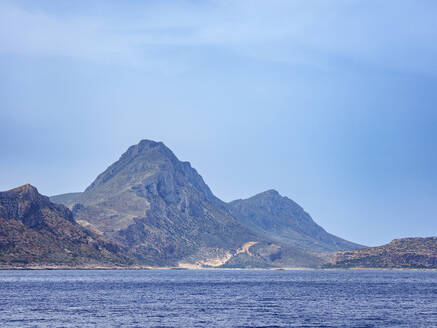 Blick auf die Lagune von Balos, Halbinsel Gramvousa, Region Chania, Kreta, Griechische Inseln, Griechenland, Europa - RHPLF33205