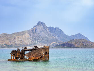 Shipwreck off the coast of Imeri Gramvousa, Chania Region, Crete, Greek Islands, Greece, Europe - RHPLF33227