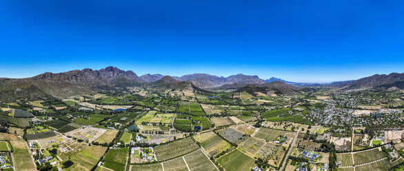 Panorama von Franschhoek, Weingebiet, Westliche Kap-Provinz, Südafrika, Afrika - RHPLF33323