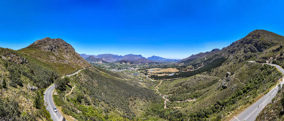 Panorama von Franschhoek, Weingebiet, Westliche Kap-Provinz, Südafrika, Afrika - RHPLF33324