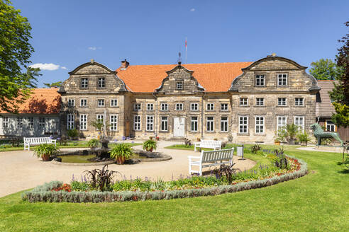 Small castle with terraced gardens, Blankenburg, Harz, Saxony-Anhalt, Germany, Europe - RHPLF33496