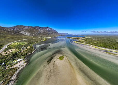 Panorama der Klein River Lagune, Hermanus, Westliche Kap-Provinz, Südafrika, Afrika - RHPLF33510