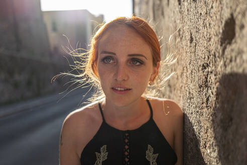 Young woman with red hair, Rome, Italy - ISF26294