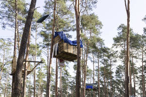 Baumhäuser über dem Campingplatz aufgehängt - CMF00906