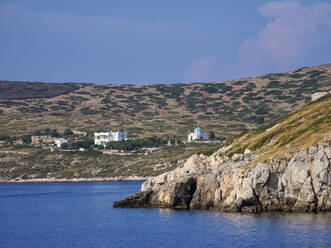 Waterfront of Arki, Arkoi Island, Dodecanese, Greek Islands, Greece, Europe - RHPLF33674
