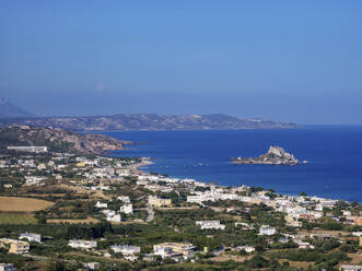 View towards the Kastri Island, Kamari Bay, Kos Island, Dodecanese, Greek Islands, Greece, Europe - RHPLF33693